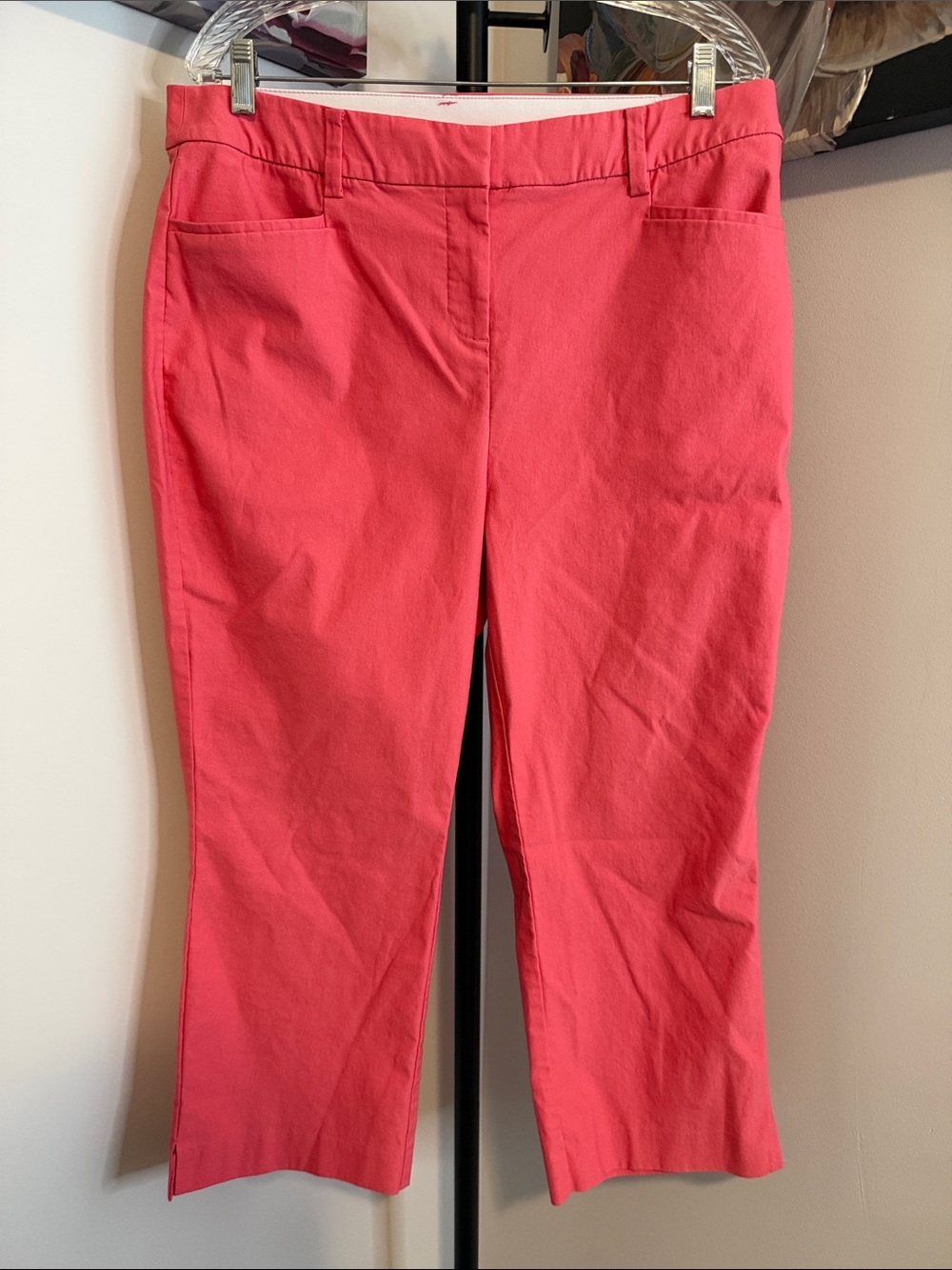 Lane Bryant Coral Cropped Straight-Leg Pants